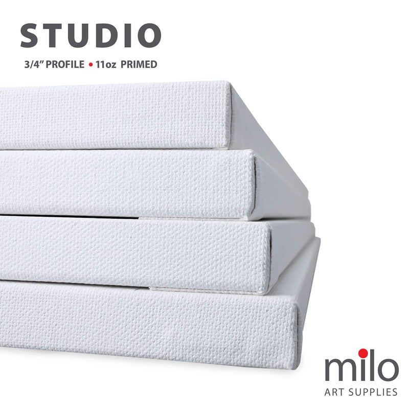 milo Pro Stretched Artist Canvas | 18x24 inch | Pack of 4 | 3/4â€ inch Thick Studio Profile | Ready to Paint 11 oz Primed Heavy Duty Large Canvas Art Supplies for Painting - Image 4